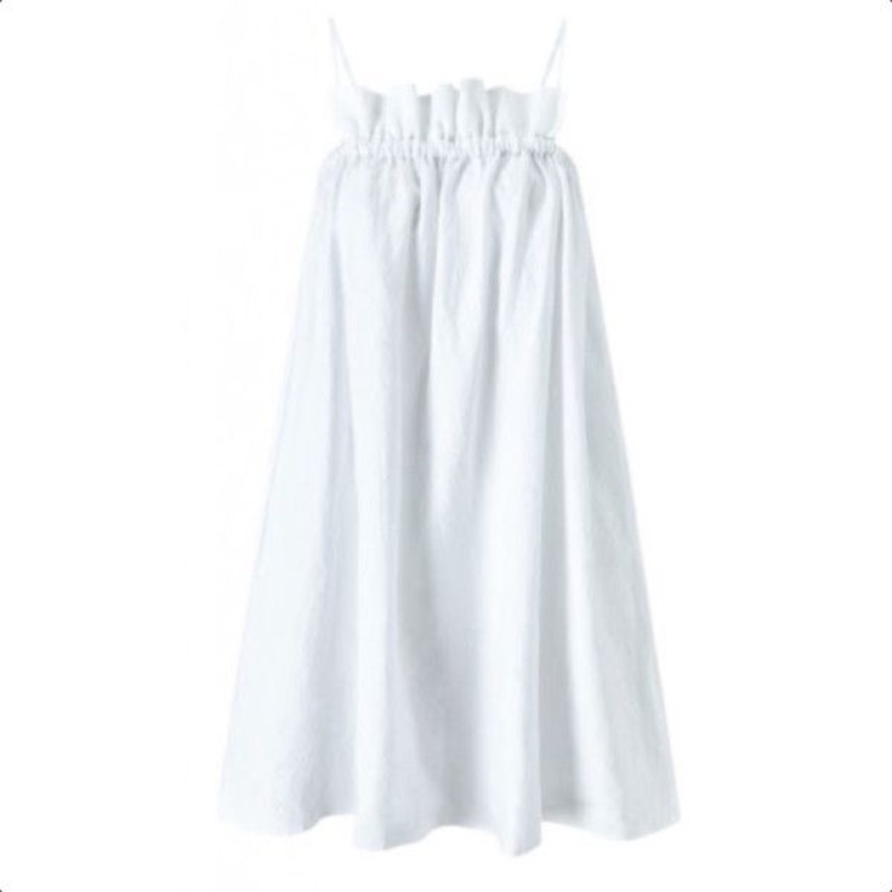 Mara Hoffman Gathered Mini Dress in White (S)